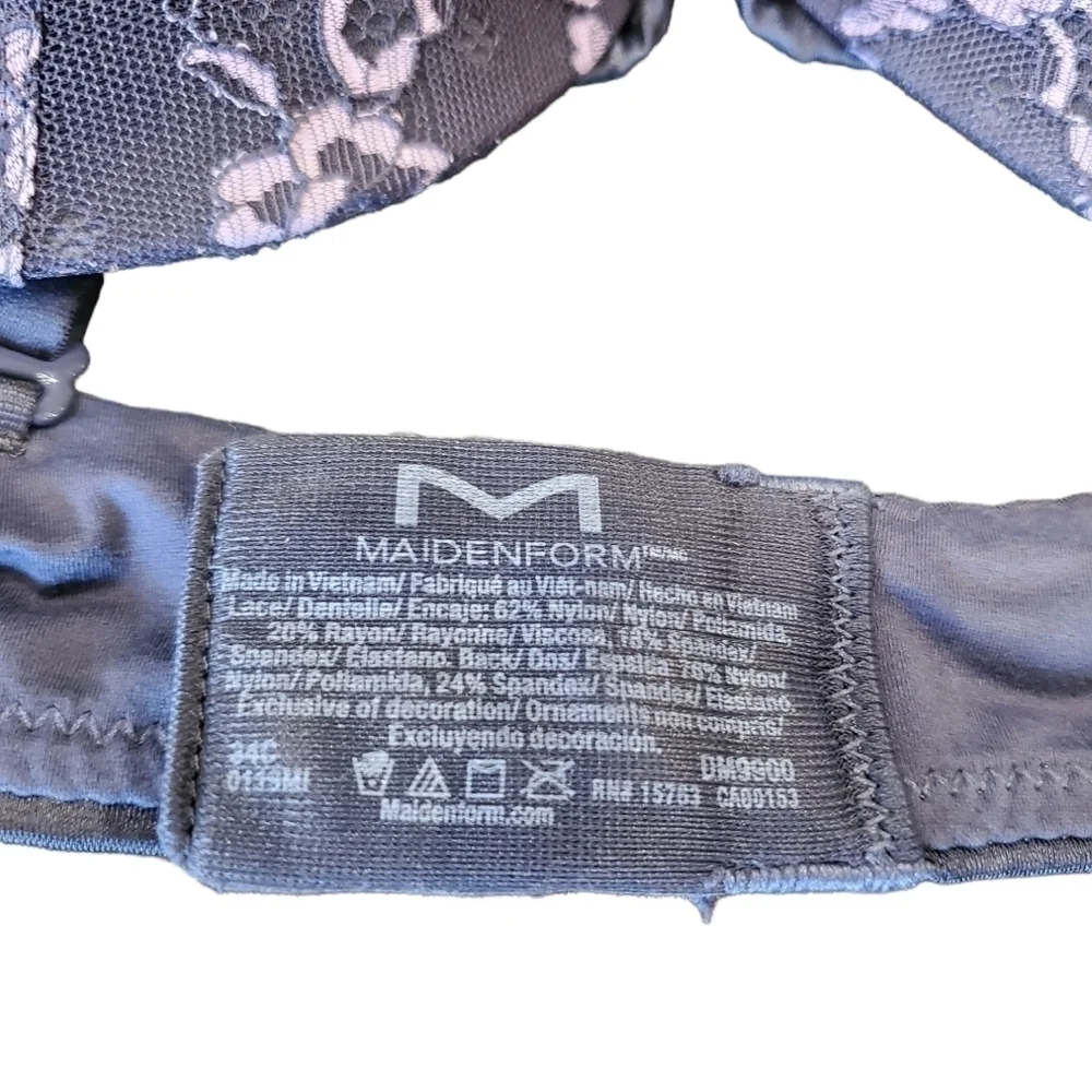 Maidenform Floral Push Up Bra Sz 34C - Picture 3 of 3